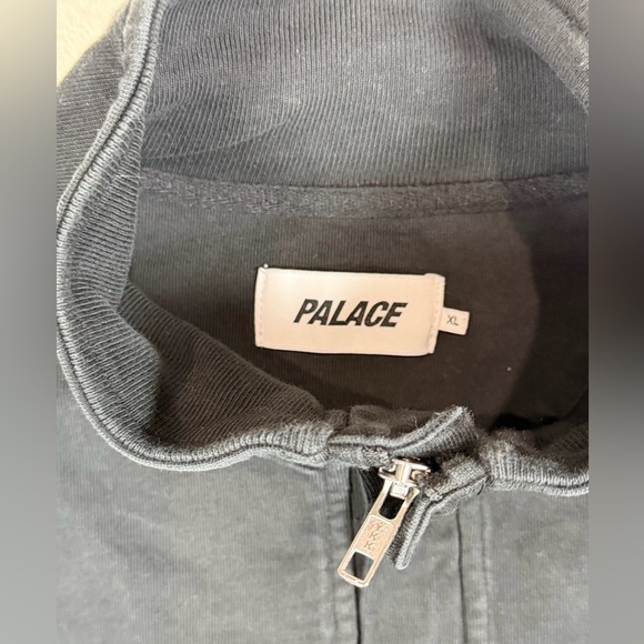 PALACE 1/4 Zip 380 Funnel Neck Black Quarter-Zip Men's Sweatshirt - Picture 2 of 7